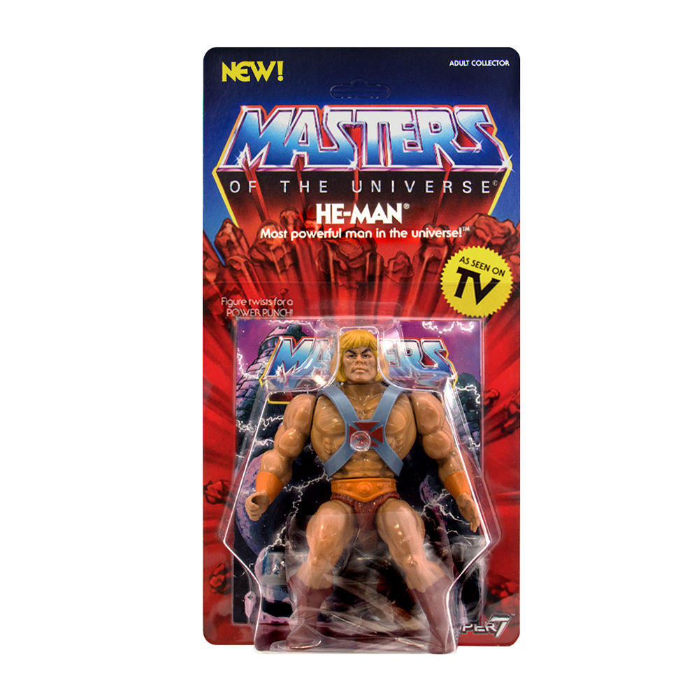 Super7 Masters Of The Universe Masters Of The Universe Vintage Action Figure He Man From Masters Of The Universe Forbiddenplanet Com Uk And Worldwide Cult Entertainment Megastore