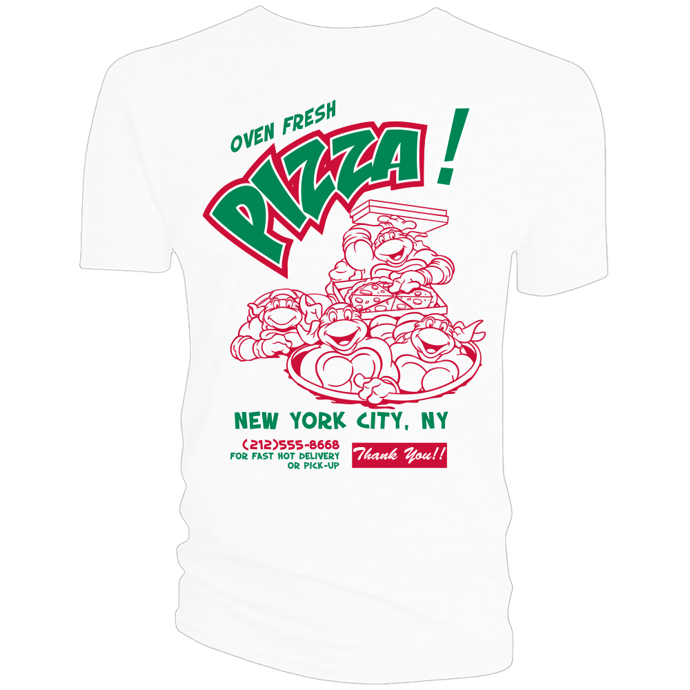 Tee Luv Men's Teenage Mutant Ninja Turtles Pizza T-Shirt