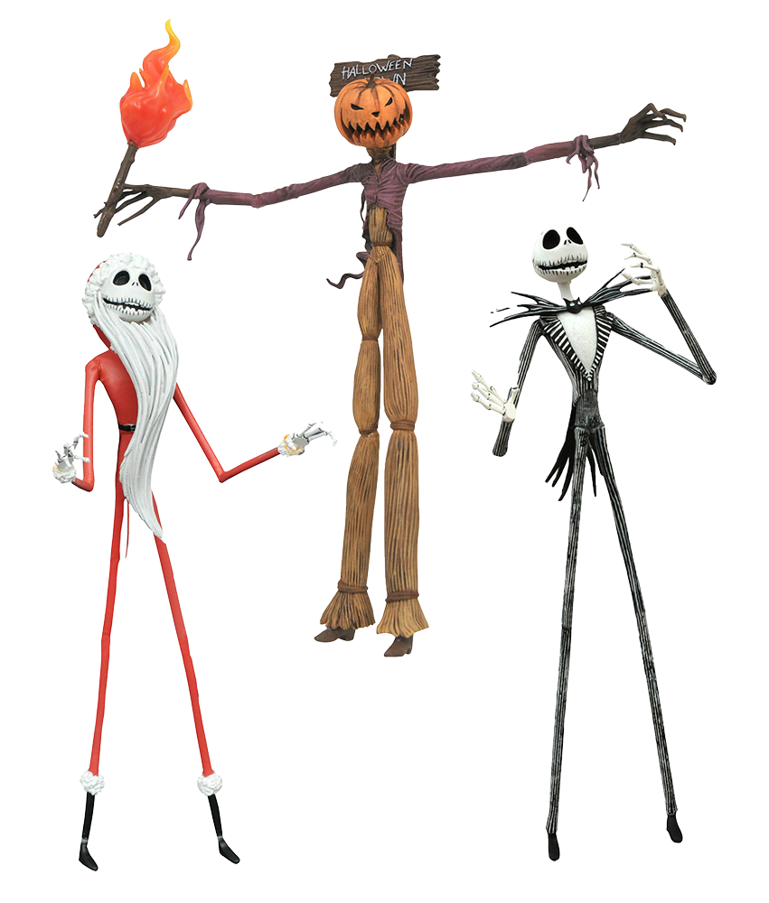 Vintage Nightmare Before Christmas Figure Jack Skellington Poseable Doll with 3 Heads Horror Action Figure Toy