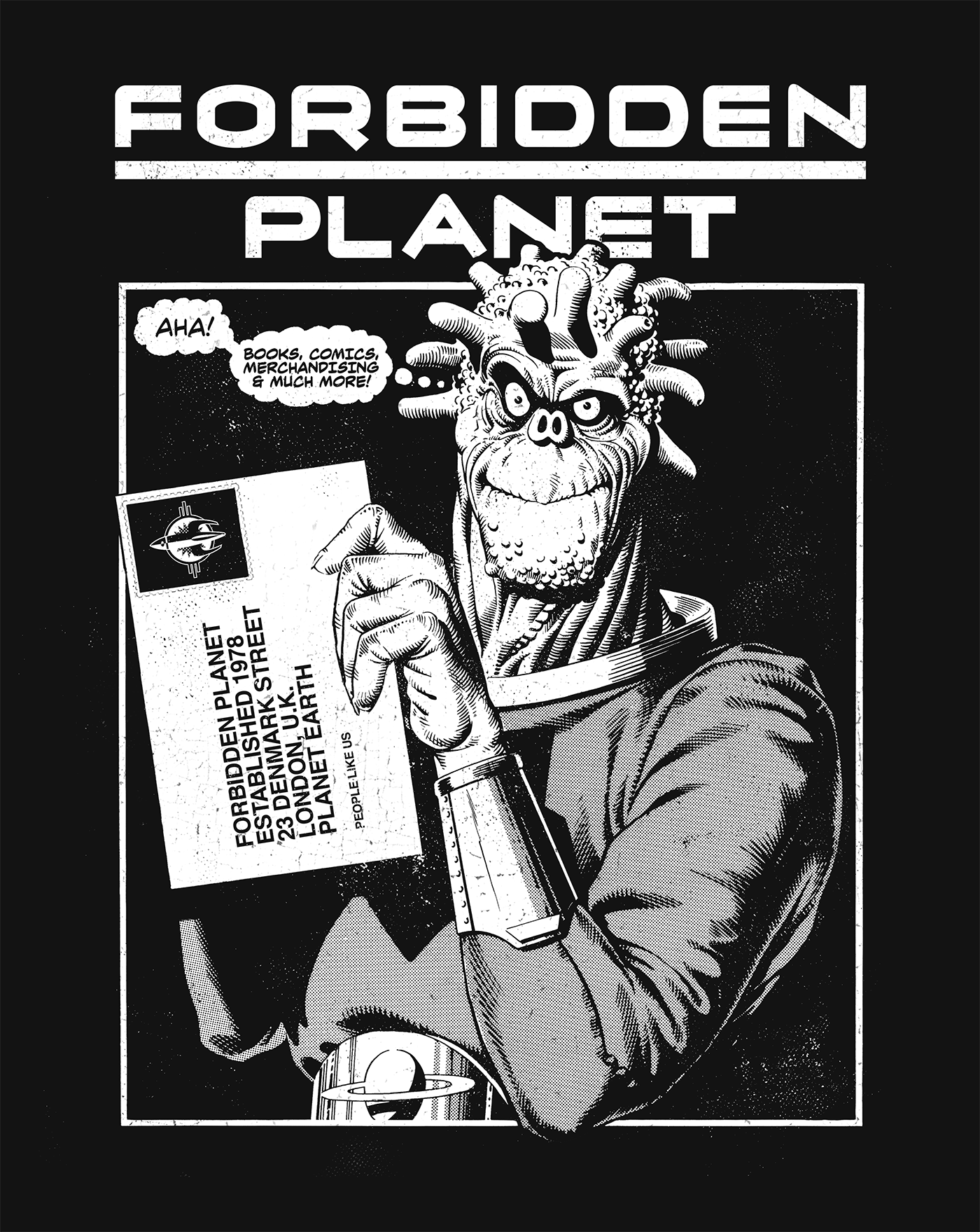 Forbidden Planet Comic Book Store Black T-Shirt XL New York City