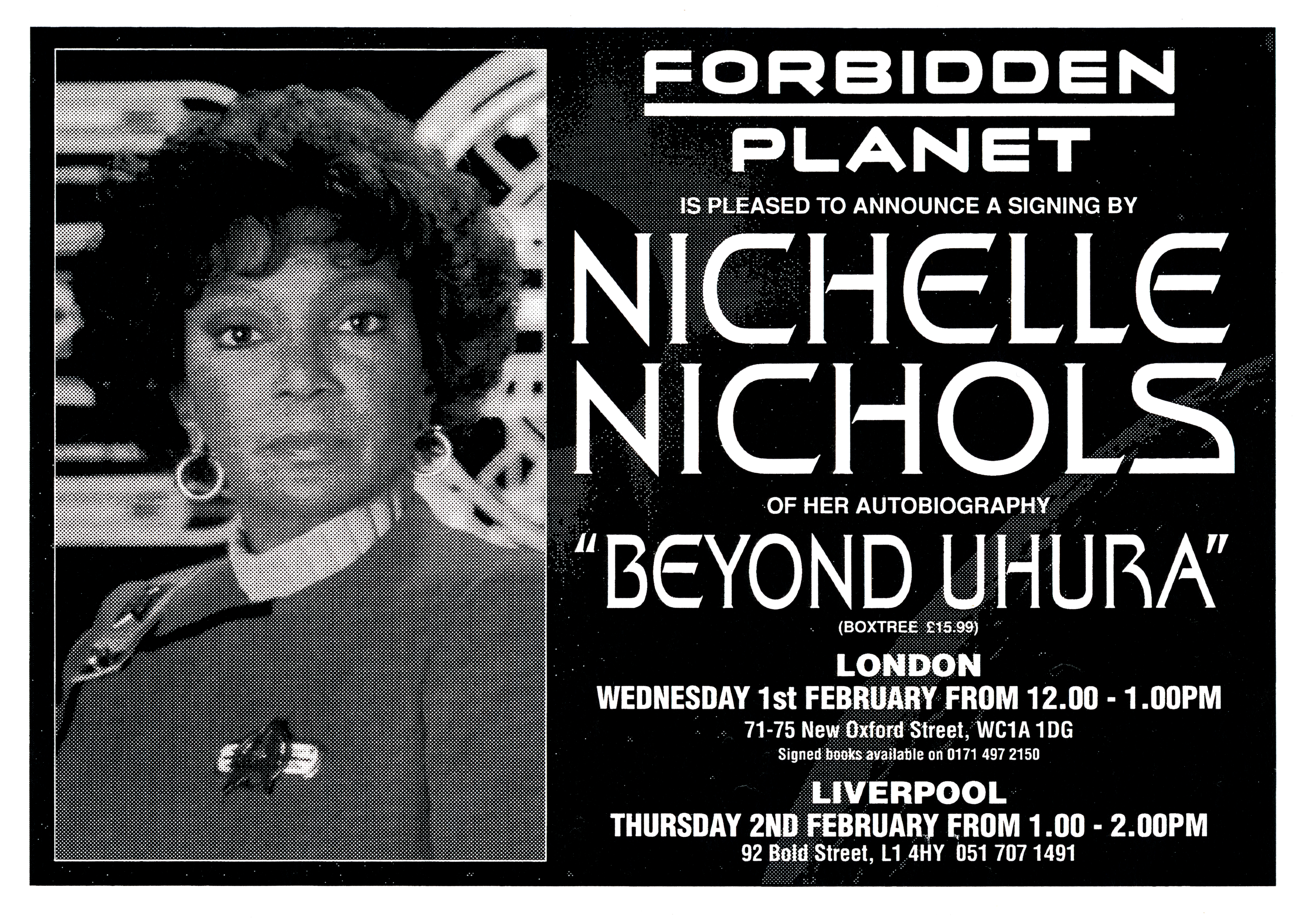 Nichelle Nichols Signing Beyond Uhura Forbiddenplanet